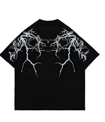 Electric Bolt Print Black T-Shirt