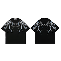 Electric Bolt Print Black T-Shirt