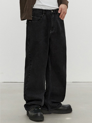 Washed Black Baggy Denim Jeans